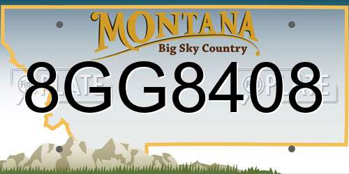 8GG8408 Montana License Plate