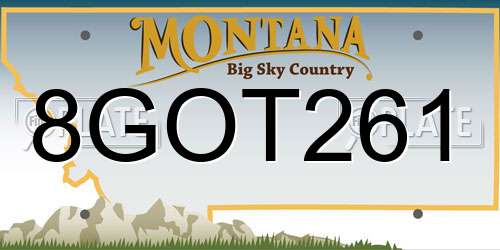 8GOT261 Montana License Plate