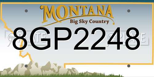8GP2248 Montana License Plate
