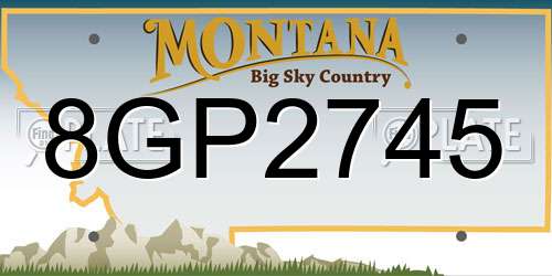 8GP2745 Montana License Plate