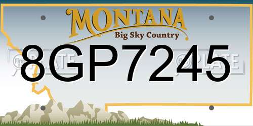 8GP7245 Montana License Plate