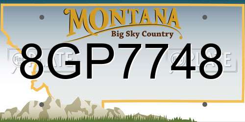 8GP7748 Montana License Plate