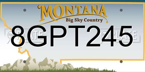 8GPT245 Montana License Plate