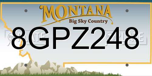 8GPZ248 Montana License Plate