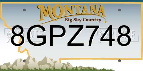 8GPZ748 Montana License Plate