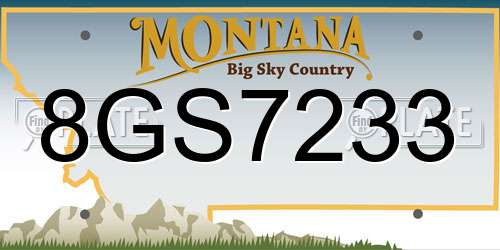 8GS7233 Montana License Plate