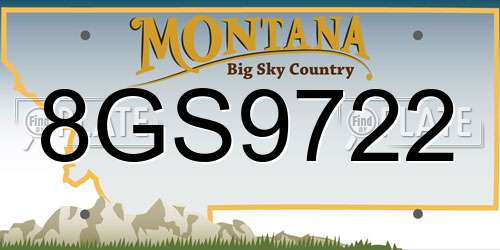 8GS9722 Montana License Plate