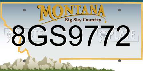 8GS9772 Montana License Plate