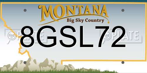 8GSL72 Montana License Plate