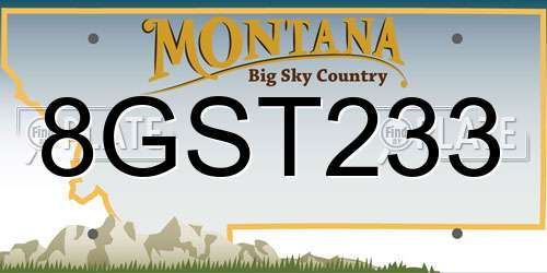 8GST233 Montana License Plate