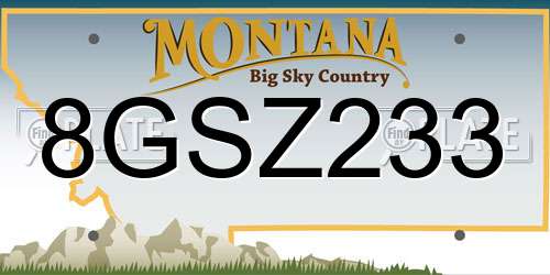 8GSZ233 Montana License Plate