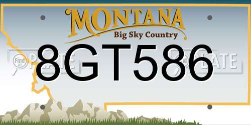 8GT586 Montana License Plate