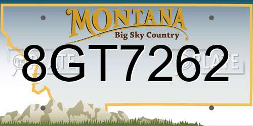 8GT7262 Montana License Plate