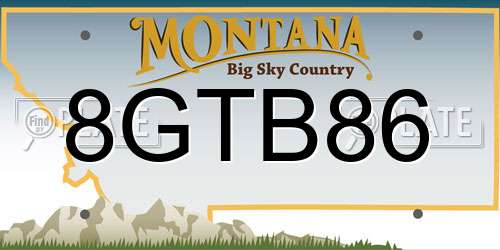 8GTB86 Montana License Plate