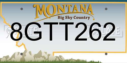 8GTT262 Montana License Plate
