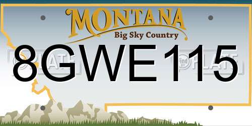 8GWE115 Montana License Plate