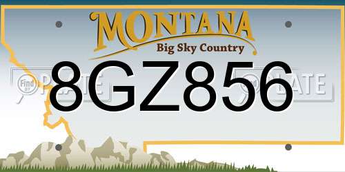 8GZ856 Montana License Plate