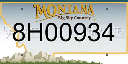 8H00934 Montana License Plate