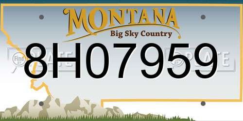 8H07959 Montana License Plate