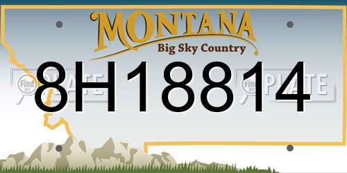 8H18814 Montana License Plate