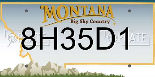 8H35D1 Montana License Plate