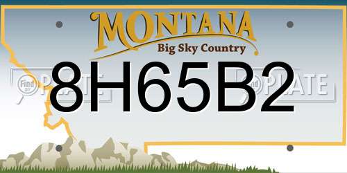8H65B2 Montana License Plate