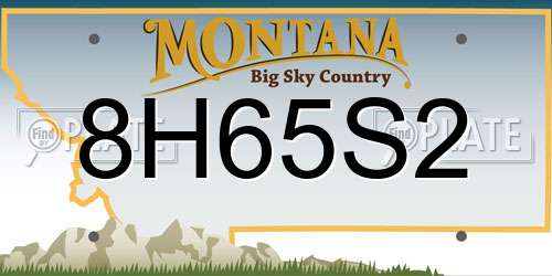 8H65S2 Montana License Plate