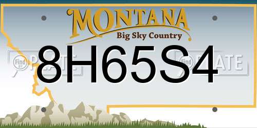 8H65S4 Montana License Plate