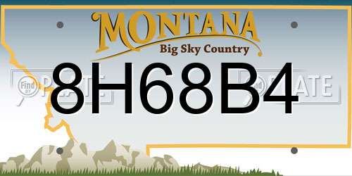 8H68B4 Montana License Plate