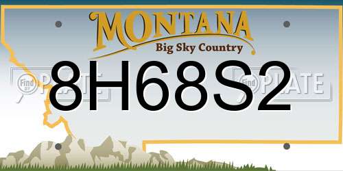 8H68S2 Montana License Plate