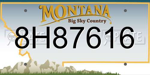 8H87616 Montana License Plate