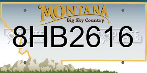8HB2616 Montana License Plate
