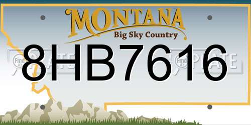 8HB7616 Montana License Plate