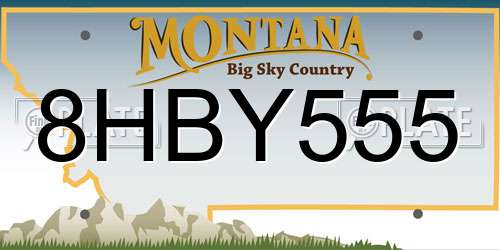 8HBY555 Montana License Plate