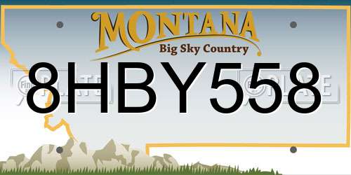 8HBY558 Montana License Plate