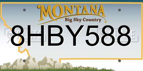 8HBY588 Montana License Plate