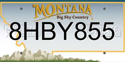 8HBY855 Montana License Plate