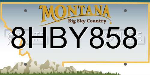 8HBY858 Montana License Plate