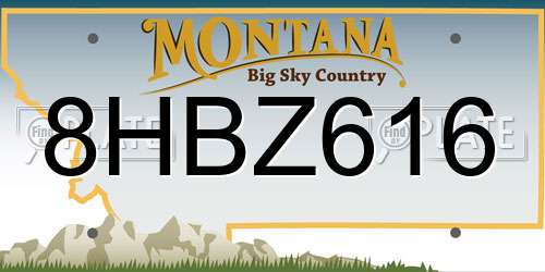 8HBZ616 Montana License Plate