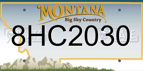 8HC2030 Montana License Plate