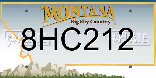 8HC212 Montana License Plate