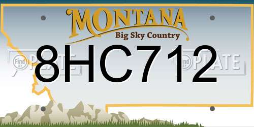8HC712 Montana License Plate