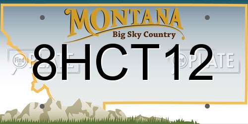 8HCT12 Montana License Plate