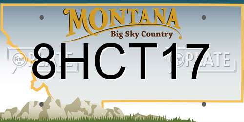 8HCT17 Montana License Plate