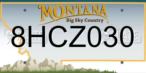 8HCZ030 Montana License Plate