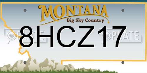 8HCZ17 Montana License Plate