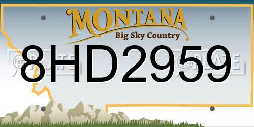 8HD2959 Montana License Plate