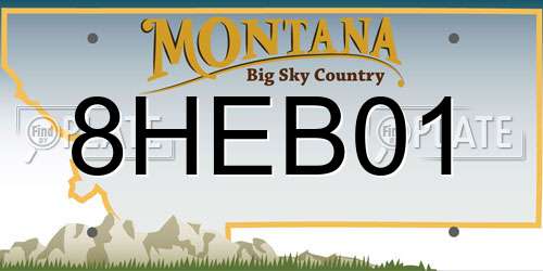 8HEB01 Montana License Plate