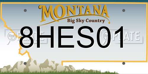 8HES01 Montana License Plate
