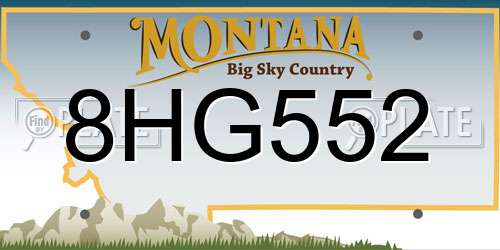 8HG552 Montana License Plate